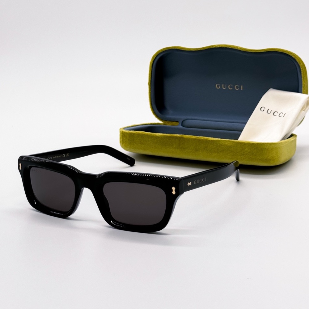 NEW GUCCI GG1524S 001 SQUARE BLACK GREY UNISEX SUNGLASSES GUCCI